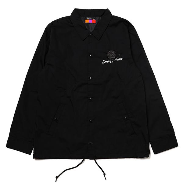 RADIO EVA 823 EVA-01 Flower Embroidery COACH JACKET BLACK EDITION