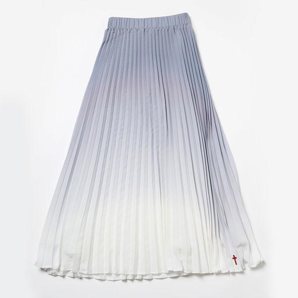 【FLOWER by RADIO EVA 048】The Beach Gradation Pleated Skirt/GRAY