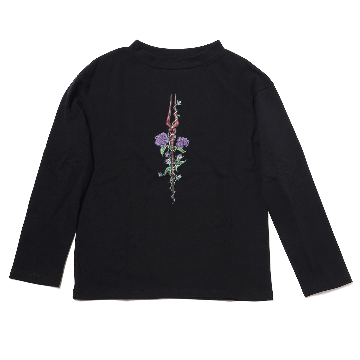 【FLOWER by RADIO EVA 055】Longinus Rose Long Sleeve T-Shirt/BLACK（COLOR）