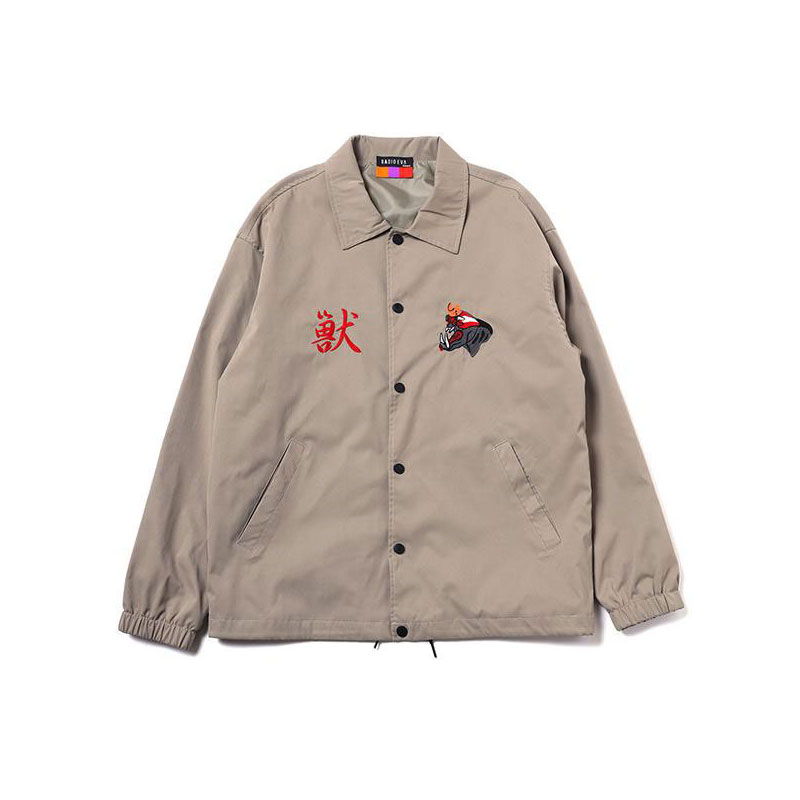 RADIO EVA A053 THE BEAST EMBROIDERY COACH JACKET/BEIGE(COLOR)