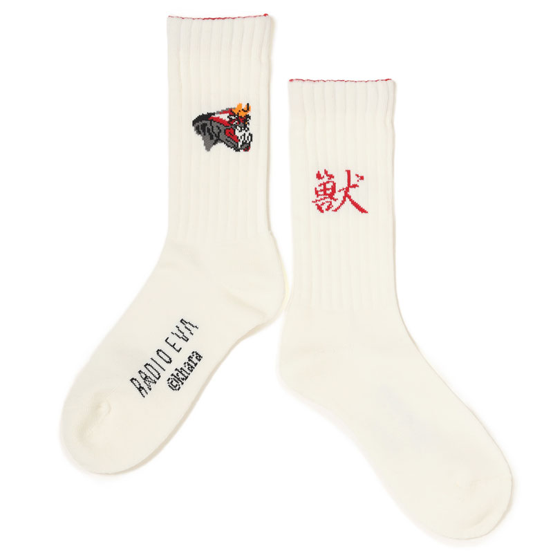 RADIO EVA A059 EVANGELION SOCKS β/WHITE(THE BEAST)