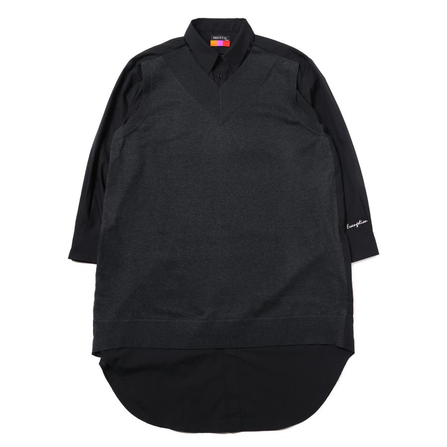 RADIO EVA A041 EVANGELION Docking Shirt Dress/BLACK