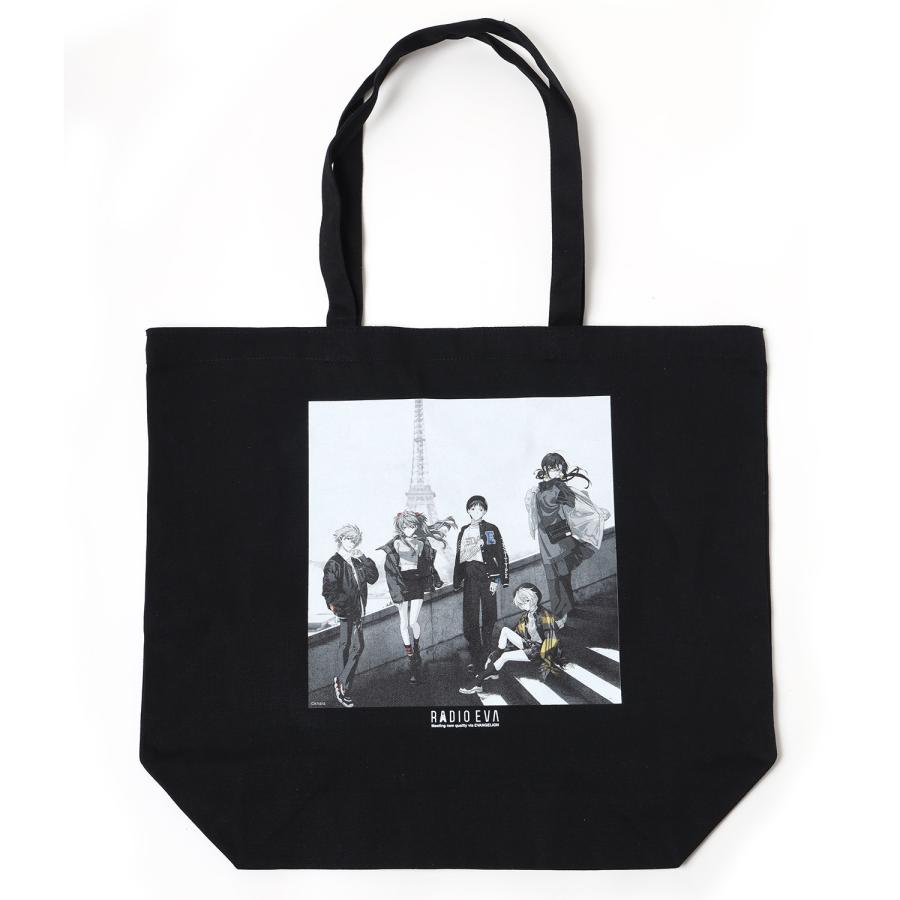 RADIO EVA A076 RADIO EVA Illustration Tote Bag γ（Mai Yoneyama）/BLACK（MONO）