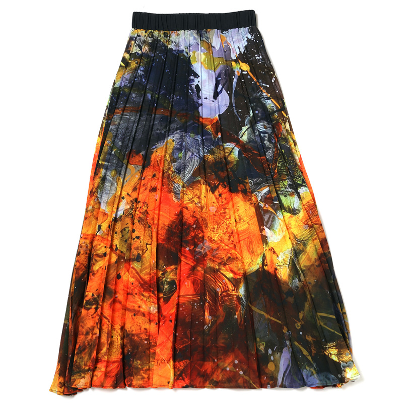 RADIO EVA A094 EVANGELION Graffiti Pleated Skirt by Cigarette-burns/YELLOW（EVA-00）