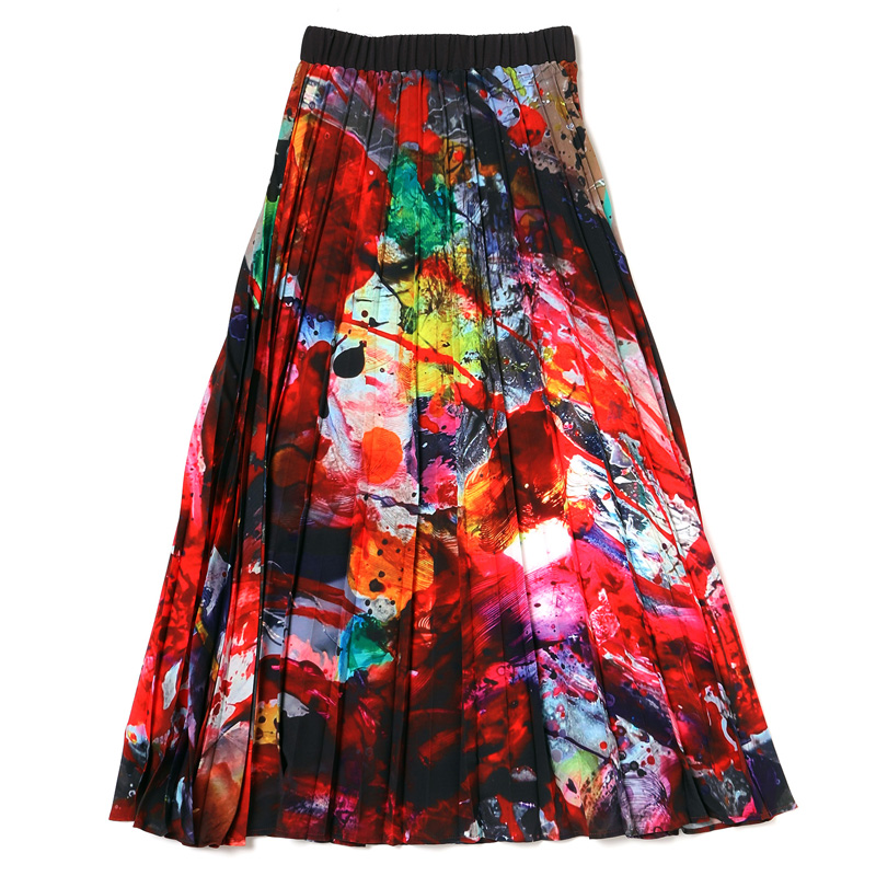 RADIO EVA A094 EVANGELION Graffiti Pleated Skirt by Cigarette-burns/RED（EVA-02）