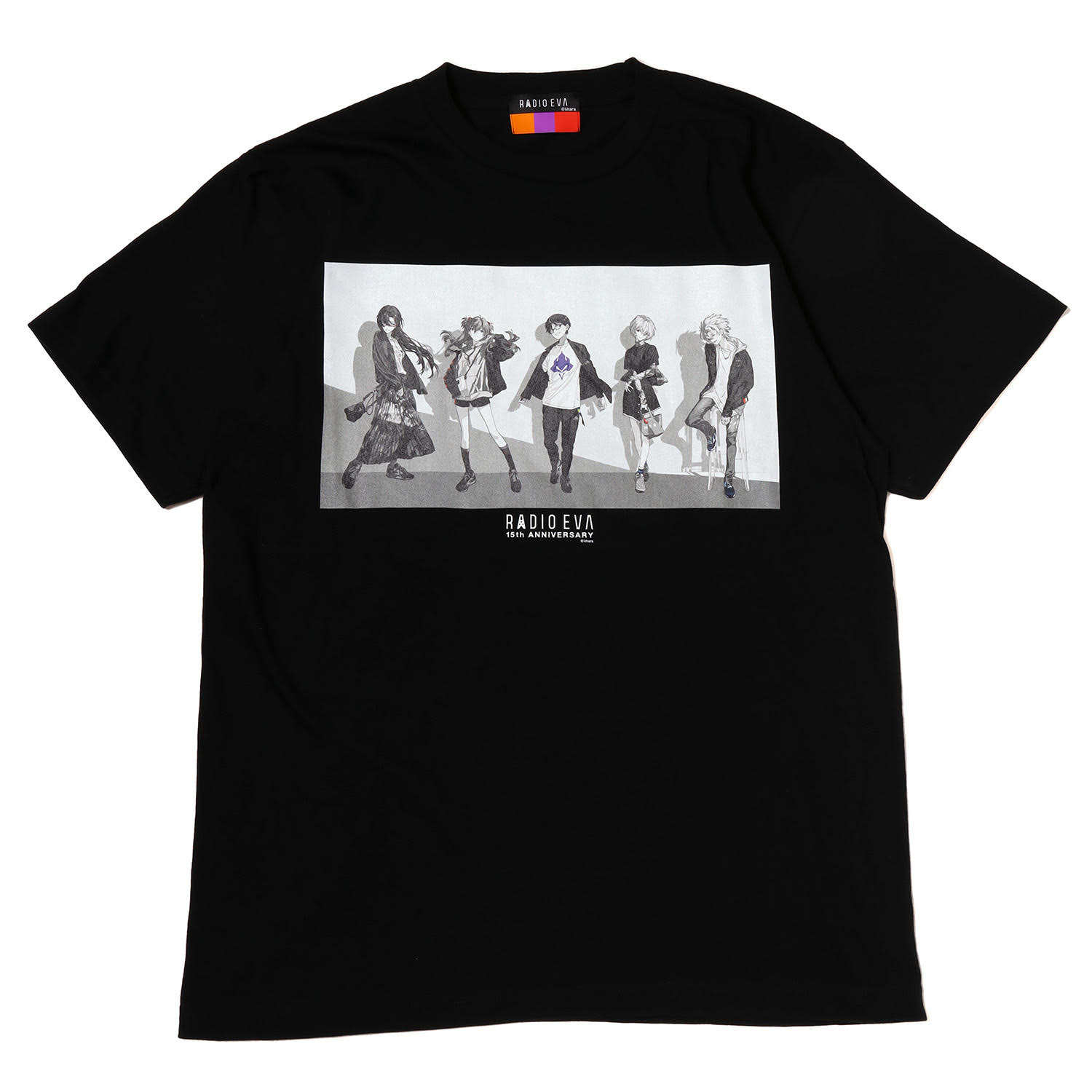 RADIO EVA Illustration T-Shirt δ（Mai Yoneyama）/BLACK(MONO)