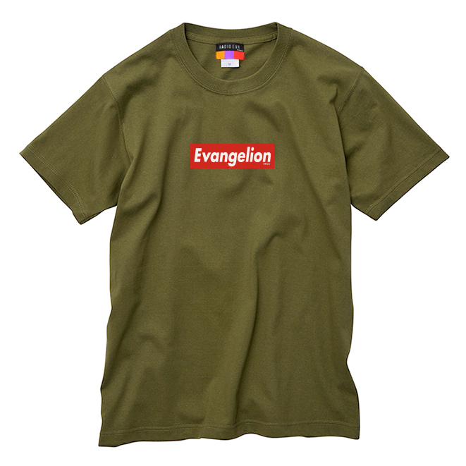 RADIO EVA 385 EVANGELION BOX LOGO T-Shirt/オリーブｘレッド（アスカ）