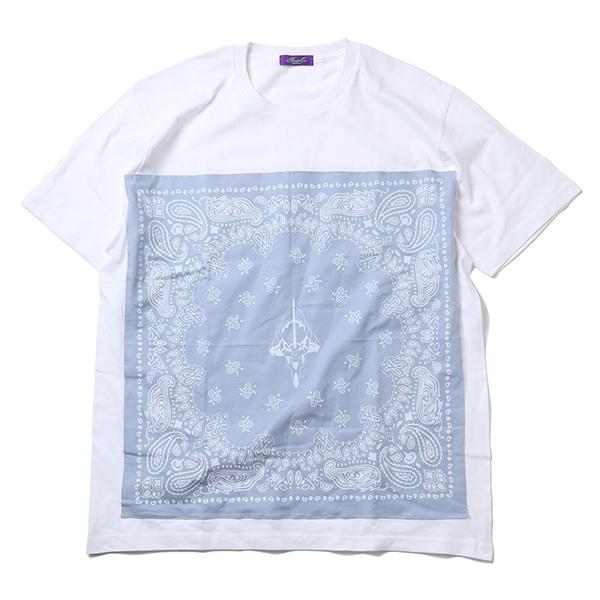 RADIO EVA 771 EVA-01 PAISLEYS BANDANA T-Shirt/WHITE×BLUE