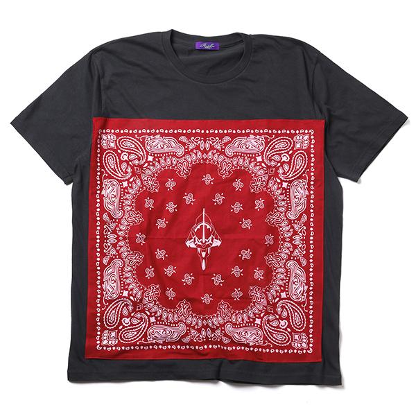 RADIO EVA 771 EVA-01 PAISLEYS BANDANA T-Shirt/CHACOAL×RED