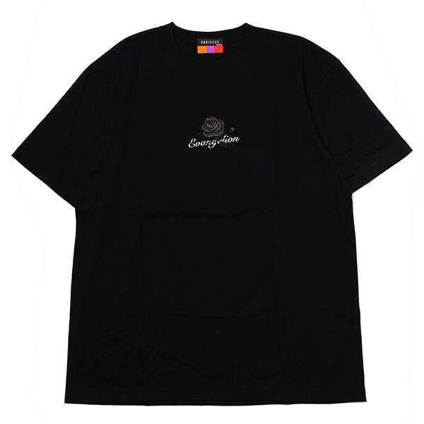 RADIO EVA 821 EVA-01 Flower Embroidery T-Shirt BLACK EDITION