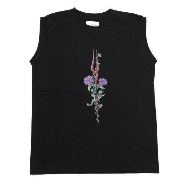 【FLOWER by RADIO EVA 049】Longinus Rose Sleeveless T-shirt/BLACK（COLOR）