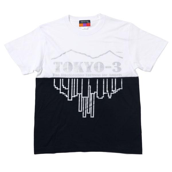 RADIO EVA A026 TOKYO-3 2Tone T-Shirt β/WHITE×BLACK