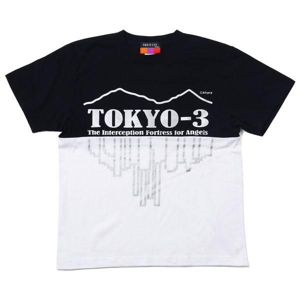 RADIO EVA A026 TOKYO-3 2Tone T-Shirt β/BLACK×WHITE