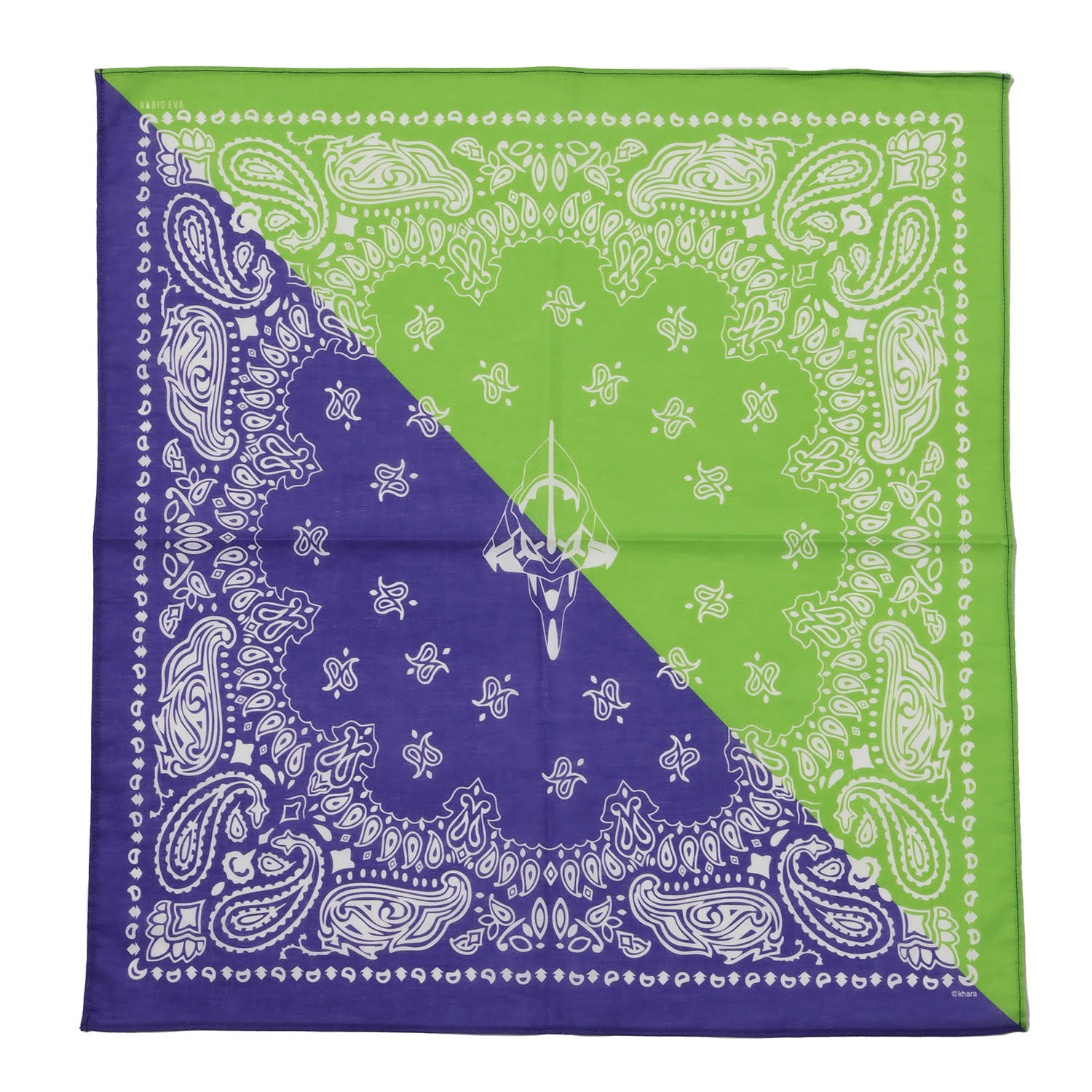 RADIO EVA A203 EVA-01 PAISLEYS 2TONE BANDANNA/PURPLE×GREEN