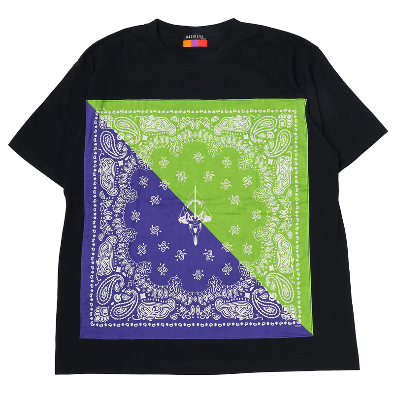 RADIO EVA A208 EVA-01 PAISLEYS 2TONE BANDANNA T-Shirt/BLACK