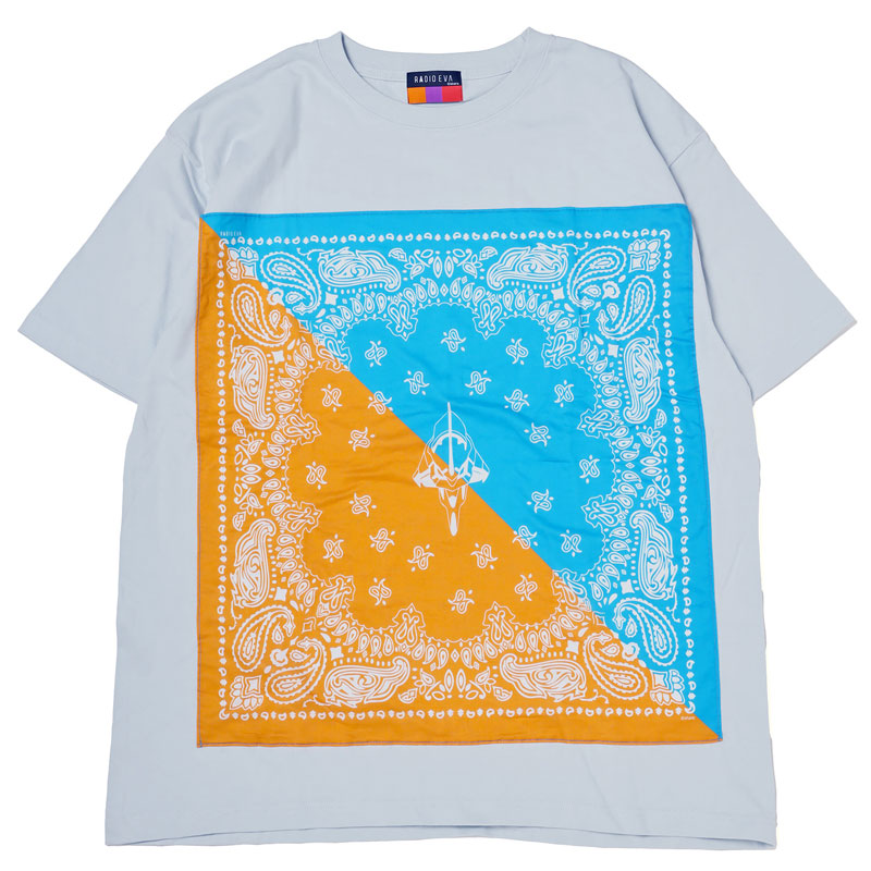 RADIO EVA A208 EVA-01 PAISLEYS 2TONE BANDANNA T-Shirt/BLUE