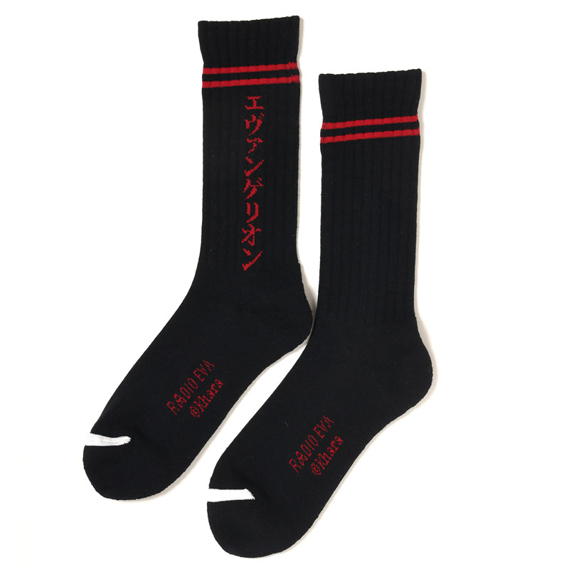 RADIO EVA A202 EVANGELION SOCKS β/BLACK×RED