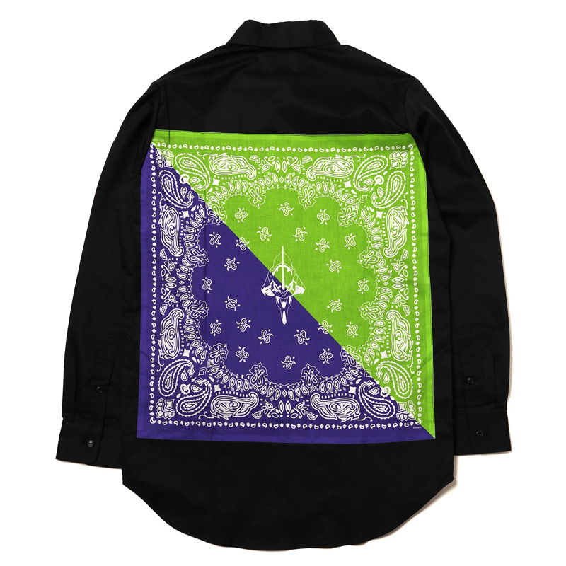 RADIO EVA A244 EVA-01 PAISLEYS 2TONE BANDANNA SHIRTS /BLACK