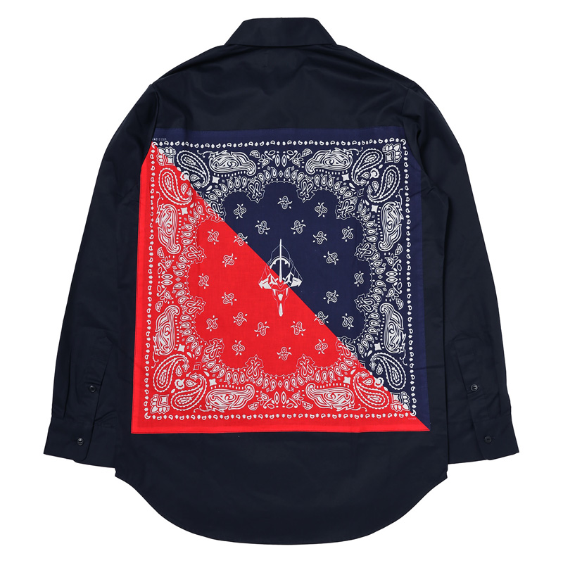 RADIO EVA A244 EVA-01 PAISLEYS 2TONE BANDANNA SHIRTS /NAVY