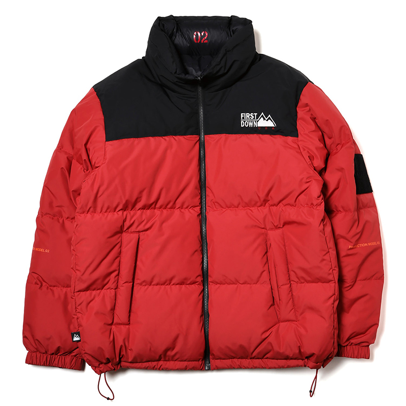 RADIO EVA A245 EVANGELION REVERSIBLE BUBBLE DOWN JACKET by FIRST DOWN/BLACK×RED
