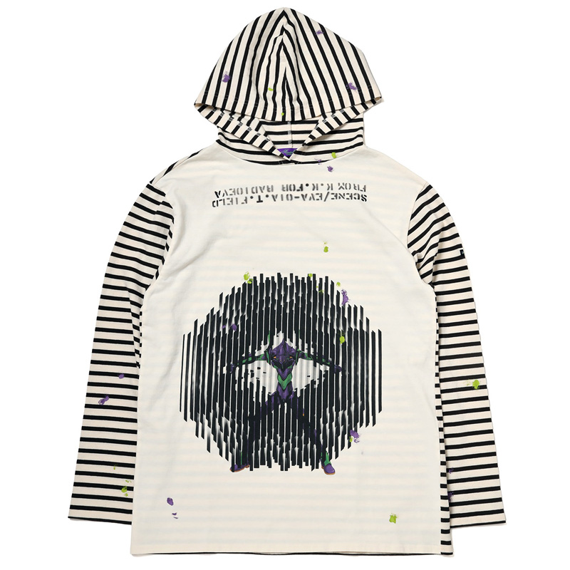 RADIO EVA A231 EVA-01 Art Hood Cutsew by Kosuke Kawamura/WHITE×BLACK