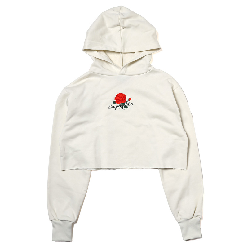 RADIO EVA A260 EVA-01 Flower Embroidery Cropped Parka /NATURAL