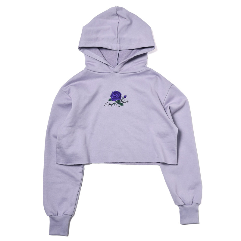 RADIO EVA A260 EVA-01 Flower Embroidery Cropped Parka /LAVENDER