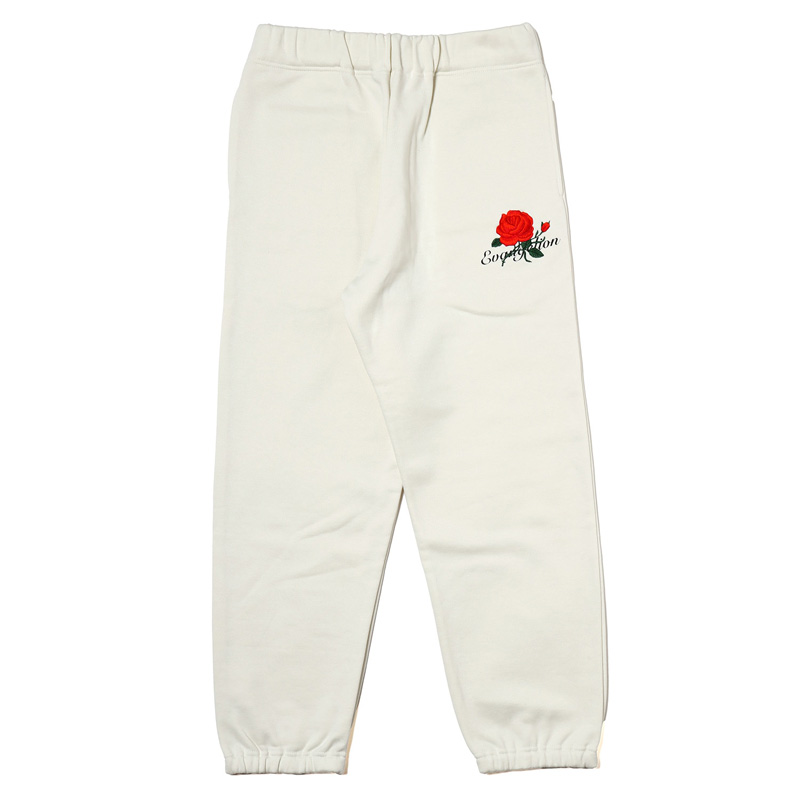 RADIO EVA A261 EVA-01 Flower Embroidery Sweat Pants/NATURAL