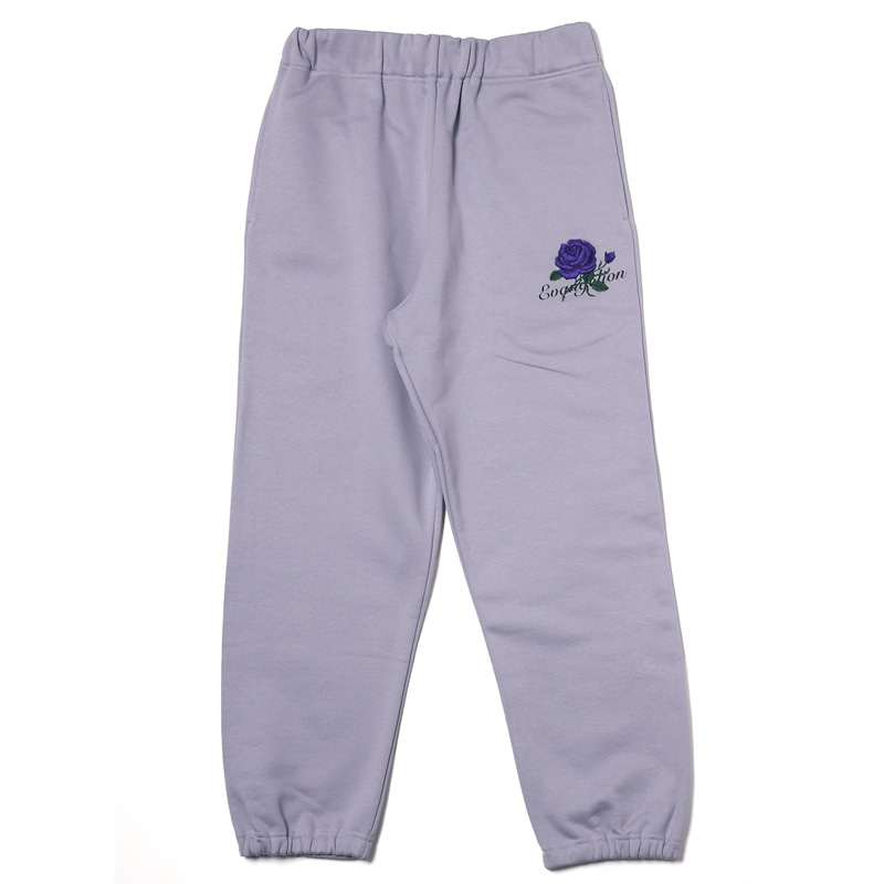 RADIO EVA A261 EVA-01 Flower Embroidery Sweat Pants/LAVENDER