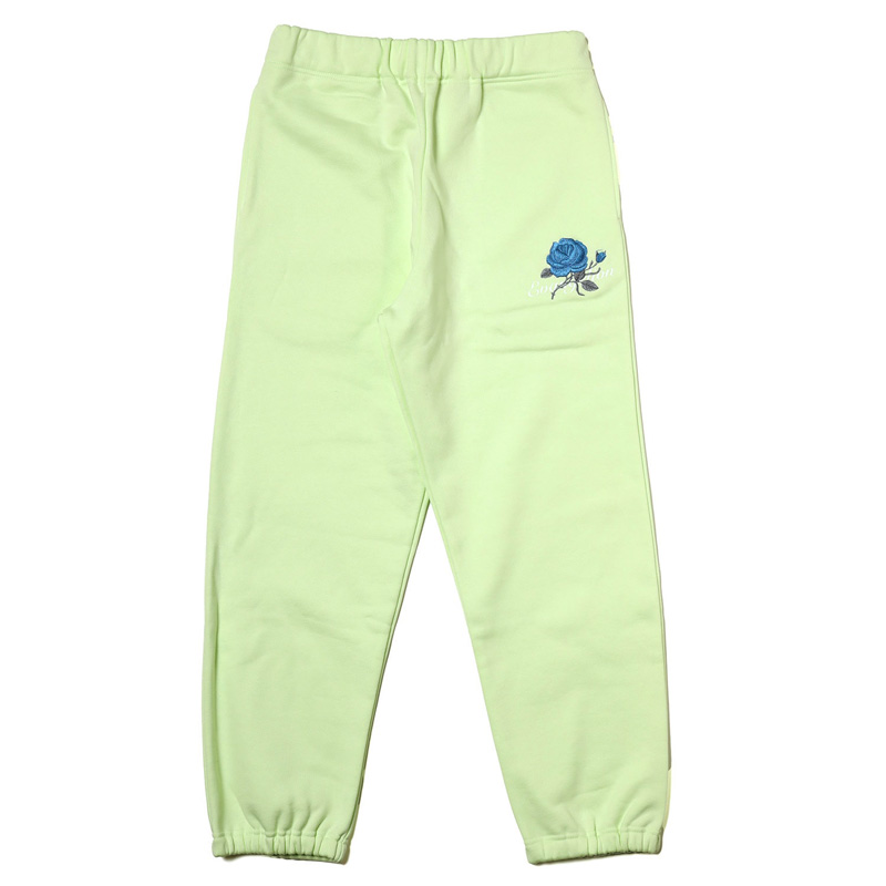 RADIO EVA A261 EVA-01 Flower Embroidery Sweat Pants/YELLOW