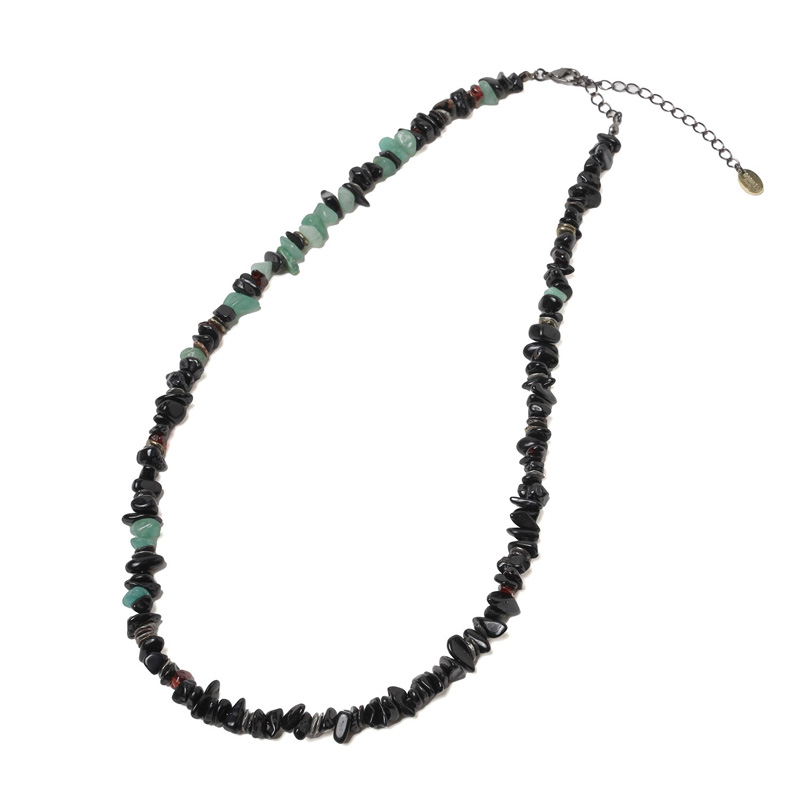 【RADIO EVA"THE 30" 】C002 Pebble ＆ Metal Chip's Beads Cord (VIVIFY)/ブラック×グリーン（闇夜）