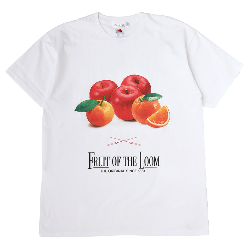 【RADIO EVA"THE 30"】C011 EVANGELION FRUITS T-Shirt by FRUIT OF THE LOOM/RED（WHITE）