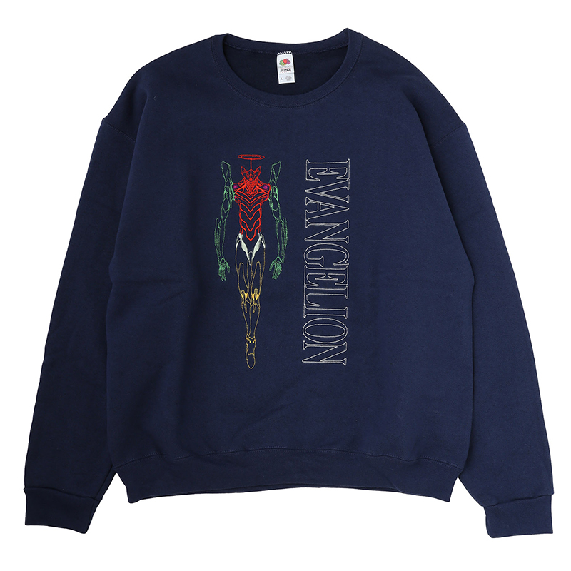 【RADIO EVA"THE 30"】C012 EVANGELION CREW NECK SWEAT by FRUIT OF THE LOOM/NAVY [お届け予定：2025年11月上旬]