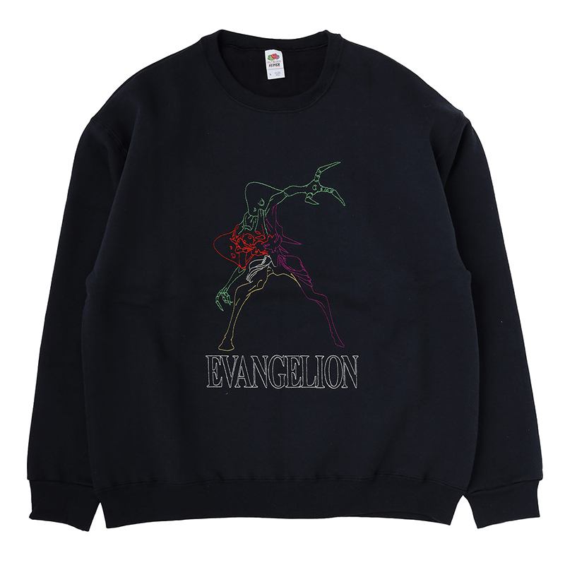【RADIO EVA"THE 30"】C012 EVANGELION CREW NECK SWEAT by FRUIT OF THE LOOM/BLACK [お届け予定：2025年11月上旬]