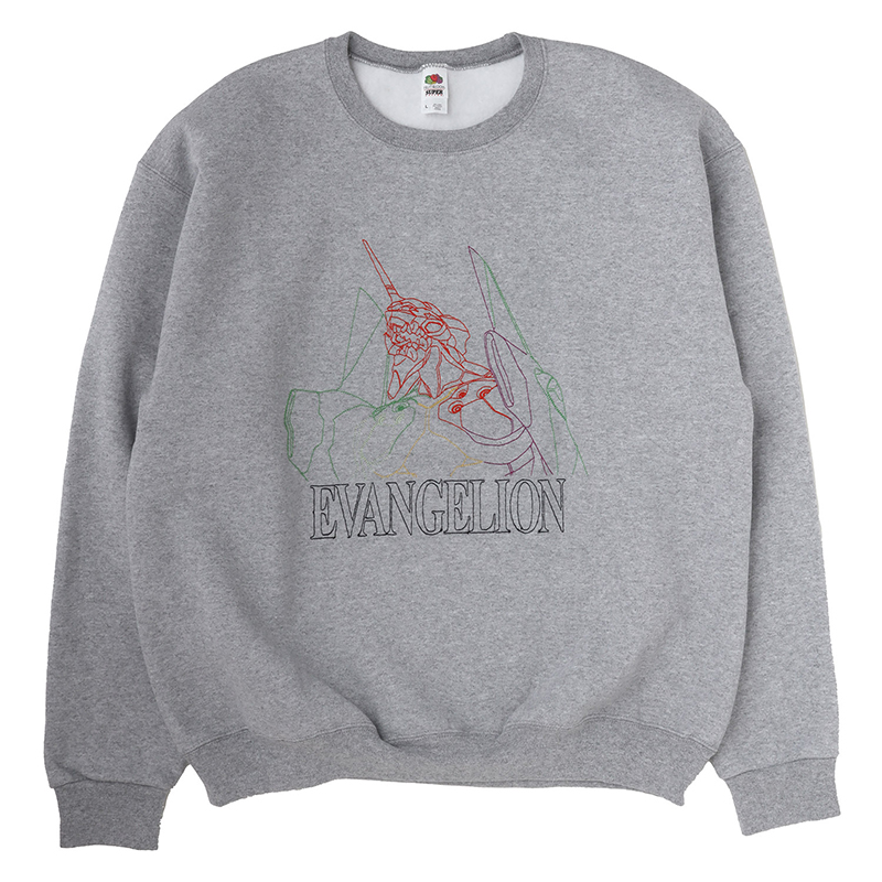【RADIO EVA"THE 30"】C012 EVANGELION CREW NECK SWEAT by FRUIT OF THE LOOM/GRAY [お届け予定：2025年11月上旬]