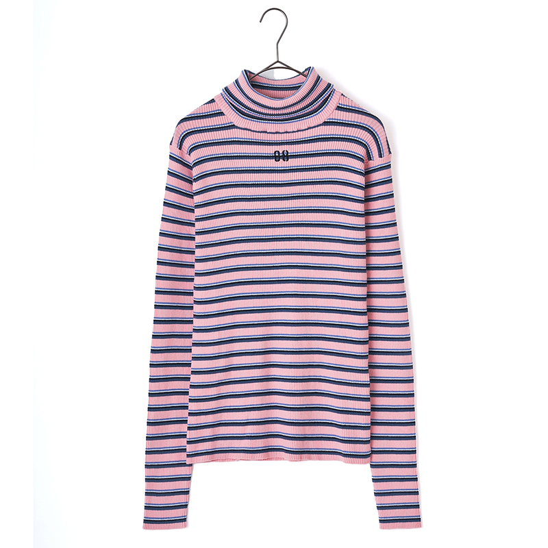 【RADIO EVA"THE 30"】C016 Multi Border EVA Knit by naokitomizuka/PINK(08)