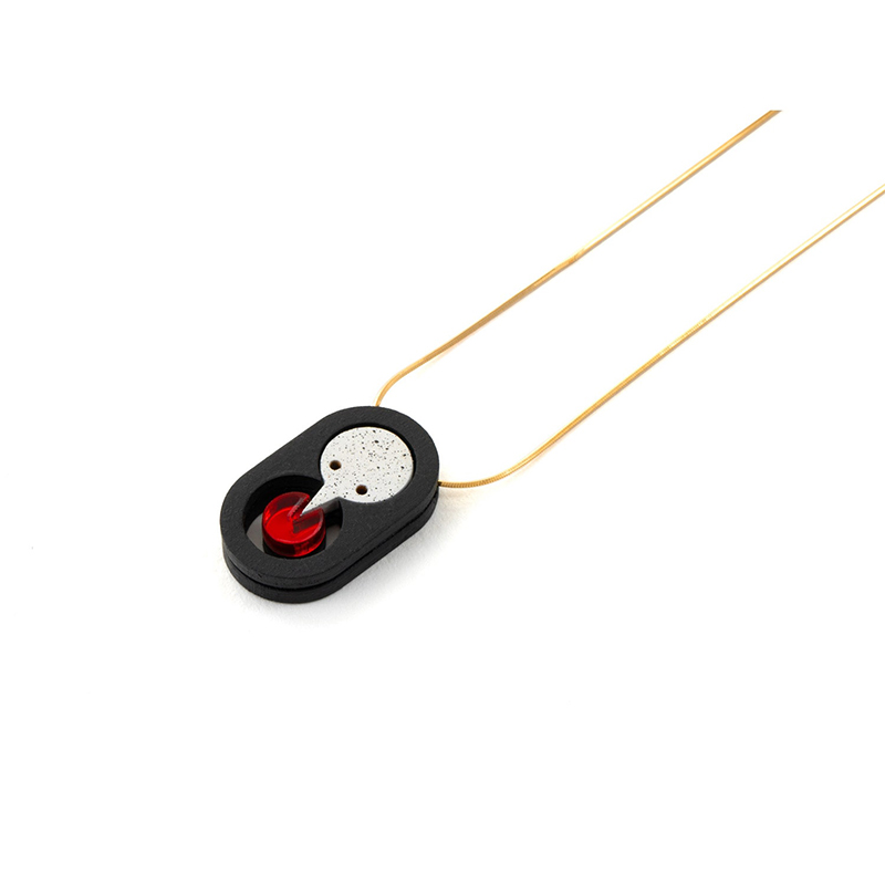 【RADIO EVA"THE 30"】C026 SAKIEL NECKLACE by MYSTIC FORMS/Black-Red