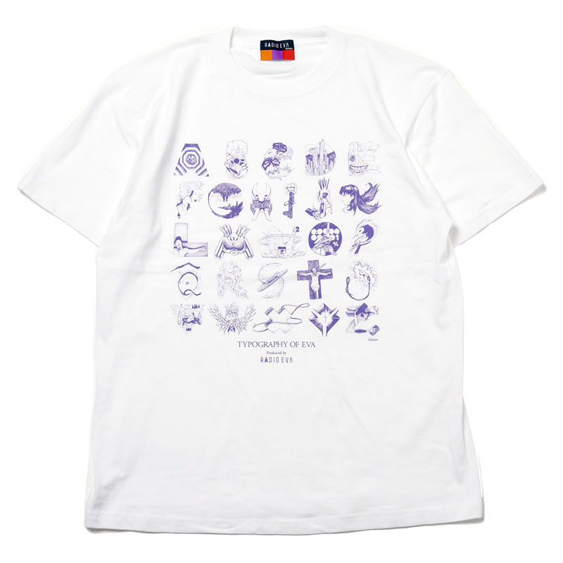 RADIO EVA A101 TYPOGRAPHY OF EVA index T-Shirt β/WHITE×PURPLE