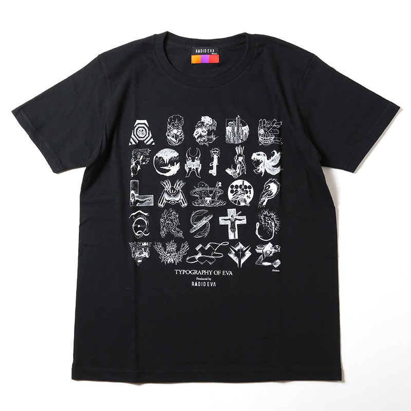 RADIO EVA A101 TYPOGRAPHY OF EVA index T-Shirt β/BLACK×WHITE