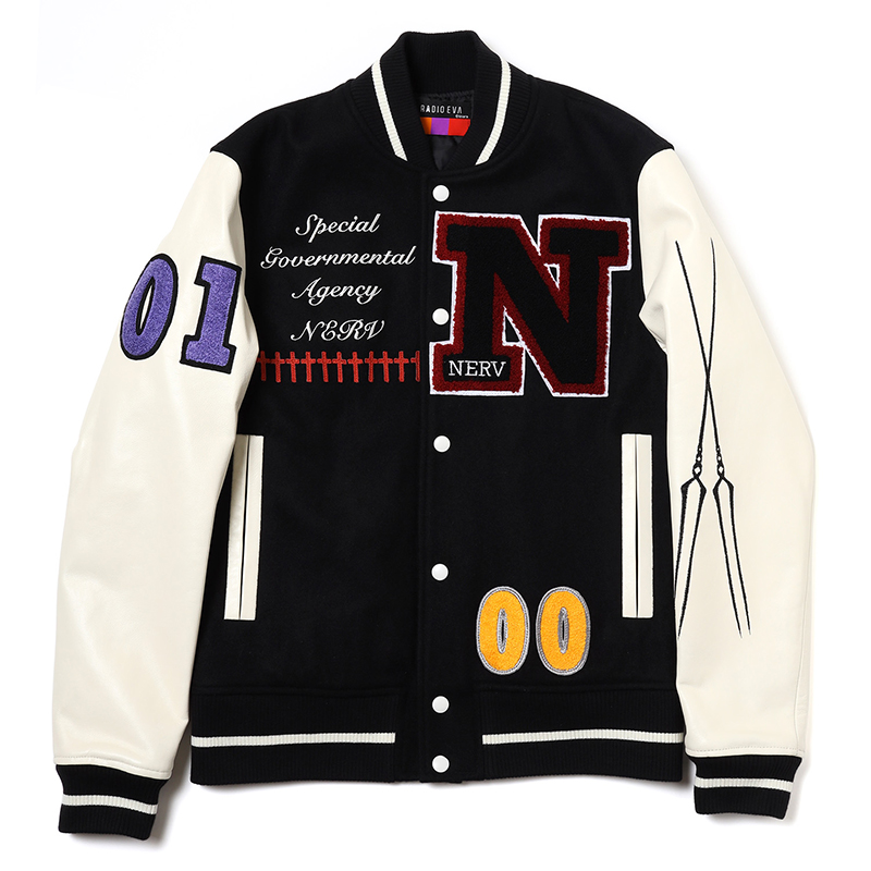 RADIO EVA 862 EVANGELION BASEBALL JACKET/BLACK×WHITE（NERV）