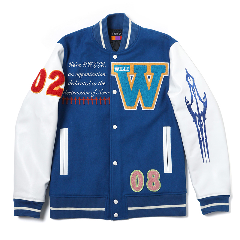 RADIO EVA 862 EVANGELION BASEBALL JACKET/BLUE×WHITE（WILLE）