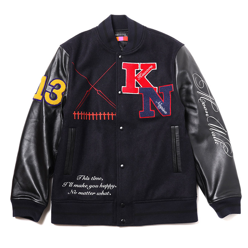 RADIO EVA 862 EVANGELION BASEBALL JACKET/NAVY×BLACK（KAWORU)
