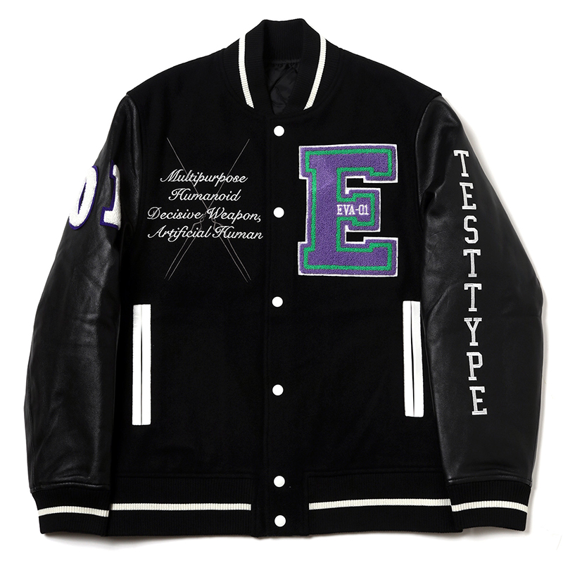 RADIO EVA 862 EVANGELION BASEBALL JACKET/BLACK×BLACK（EVA-01）