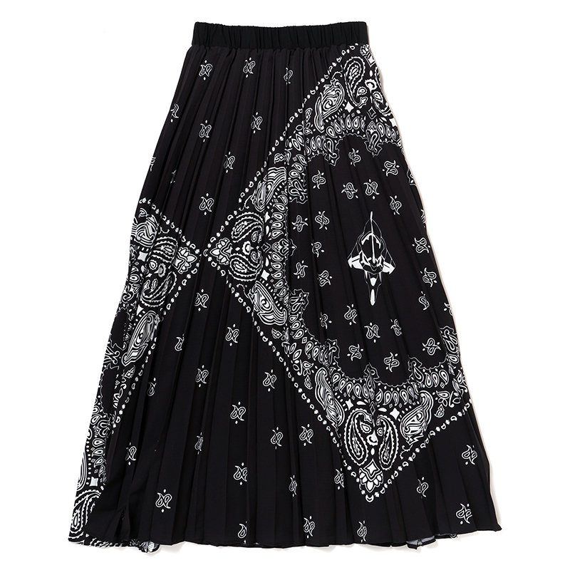 RADIO EVA A318 EVA-01 Paisleys Bandanna Pleated Skirt/BLACK [お届け予定：2025年12月下旬]