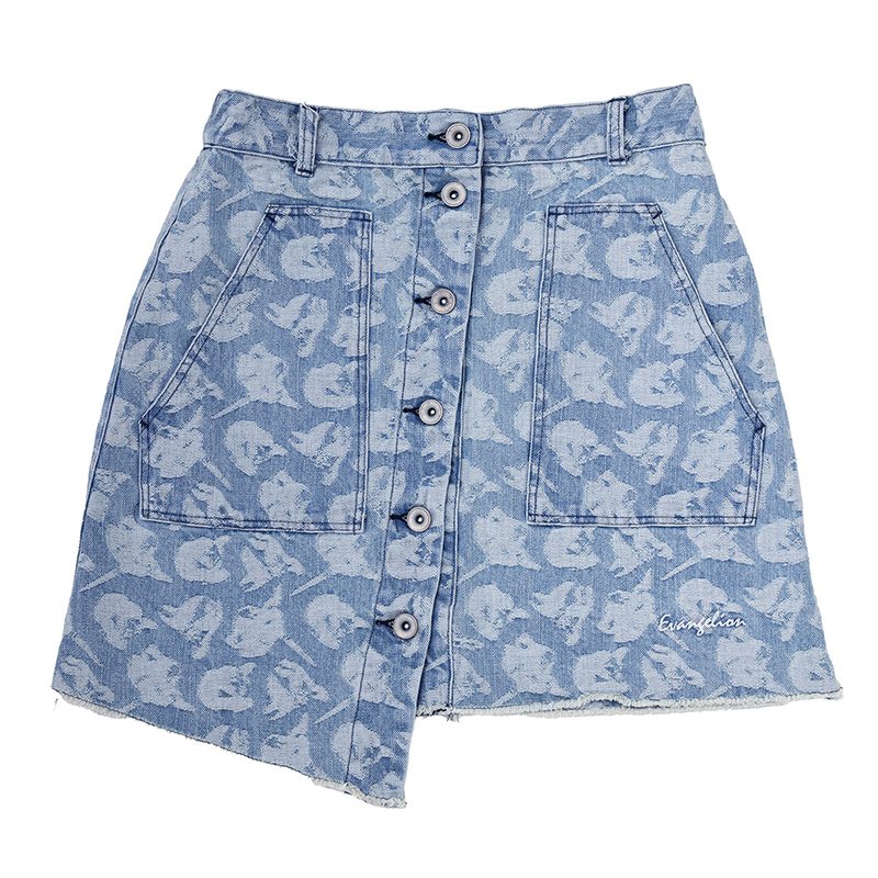 RADIO EVA A334 EVANGELION MONOGRAM JACQUARD DENIM SKIRT/BLUE [お届け予定：2026年2月上旬]