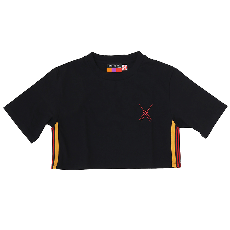 RADIO EVA A331 EVANGELION Jacquard Cropped T-Shirt/BLACK(EVA-02) [お届け予定：2026年2月下旬]