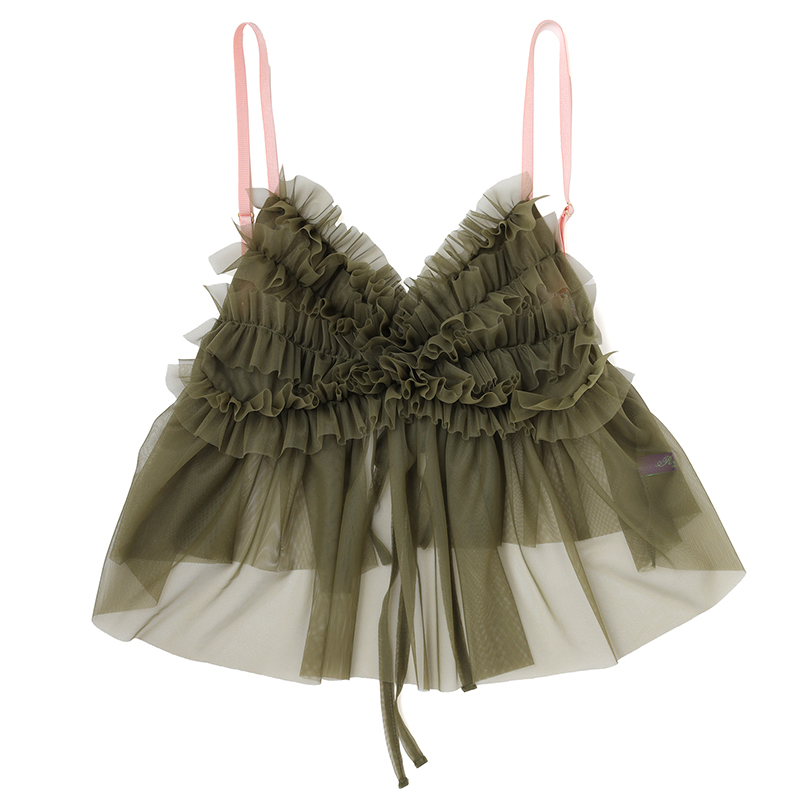 RADIO EVA A326 EVANGELION Tulle Camisole/OLIVE