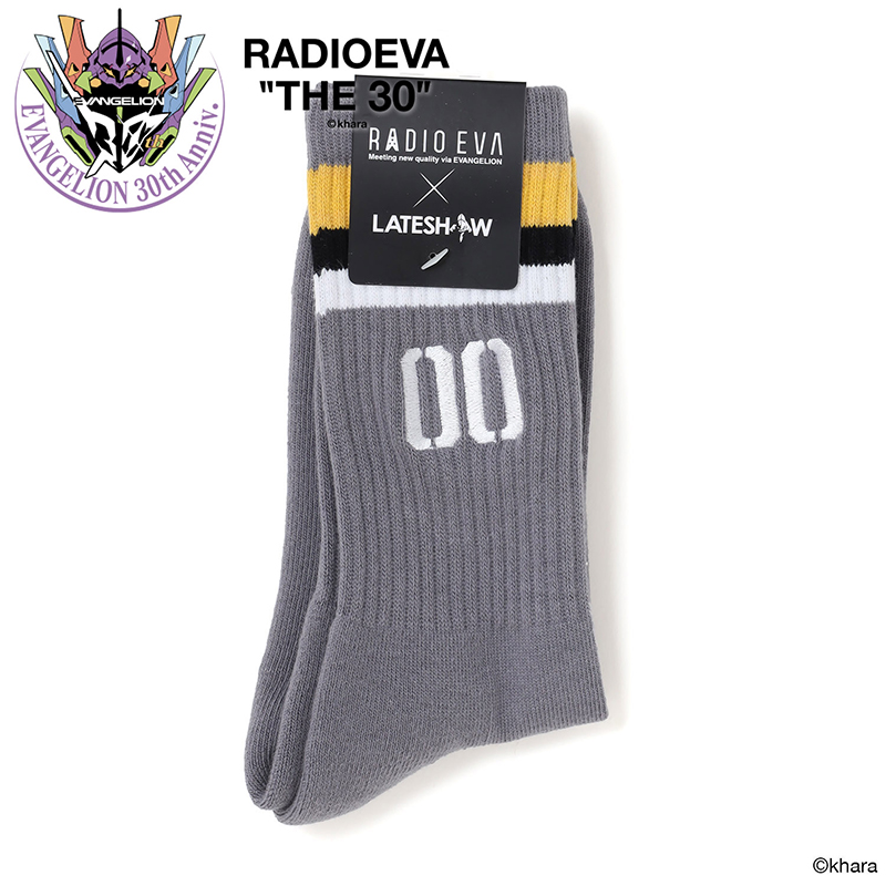 【RADIO EVA"THE 30"】 C083 EVANGELION Line Socks by LATESHOW/GRAY/25cm～27cm [お届け予定：2026年4月下旬]