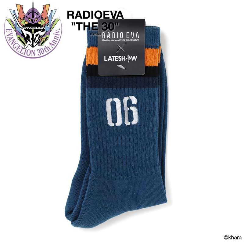 【RADIO EVA"THE 30"】 C083 EVANGELION Line Socks by LATESHOW/NAVY/25cm～27cm [お届け予定：2026年4月下旬]