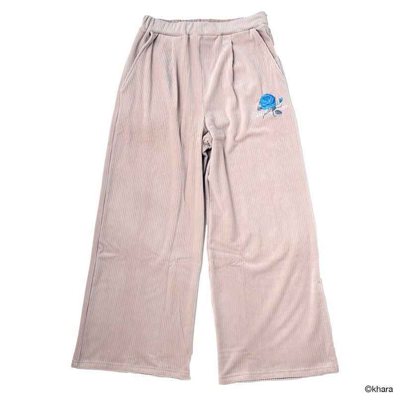 RADIO EVA A344 EVA-01 Flower Embroidery Corduroy Pants/BEIGE